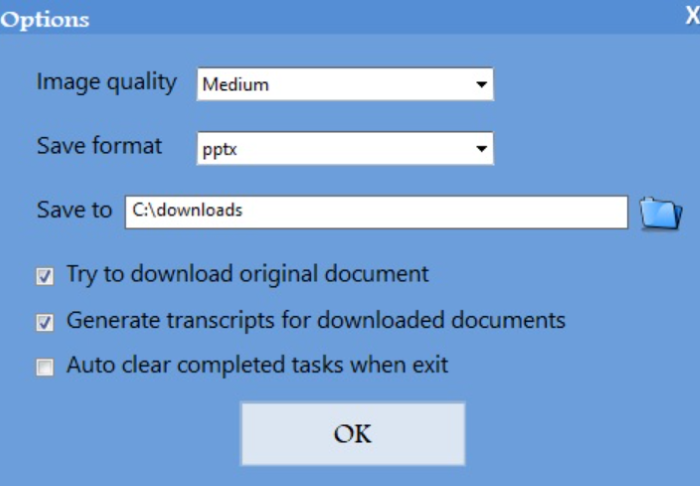 choose file format